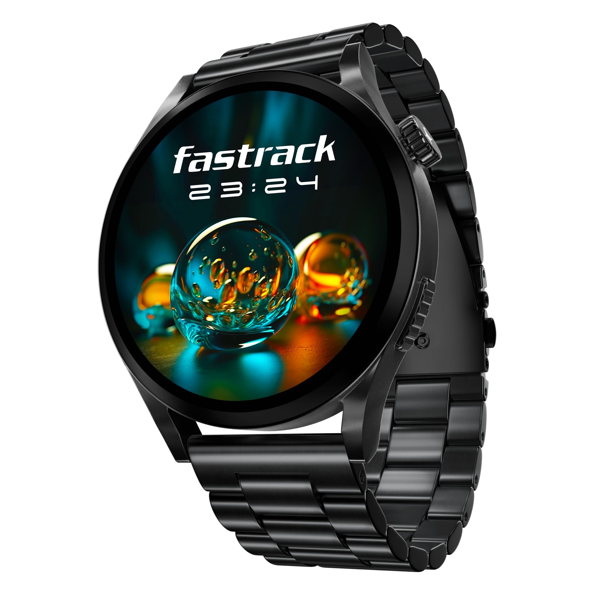 Fastrack Radiant FX4 Premium Metal Smart Watch, 3.8 cm EdgeX AMOLED Display, Functional Crown, SingleSync BT Calling, SOS, AI Voice Assistant, 100+ Sports Modes & Smartwatch Faces, IP68 (Black)-image-25