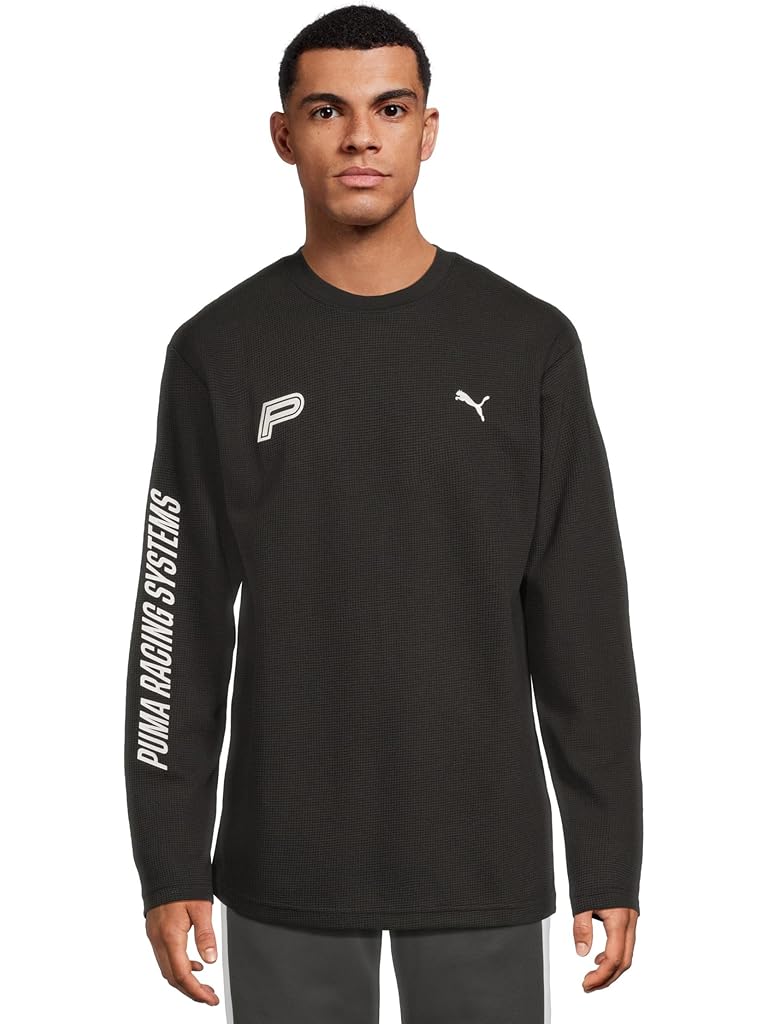 Black PUMA Future Archive Waffle Relaxed Long Sleeve Tee