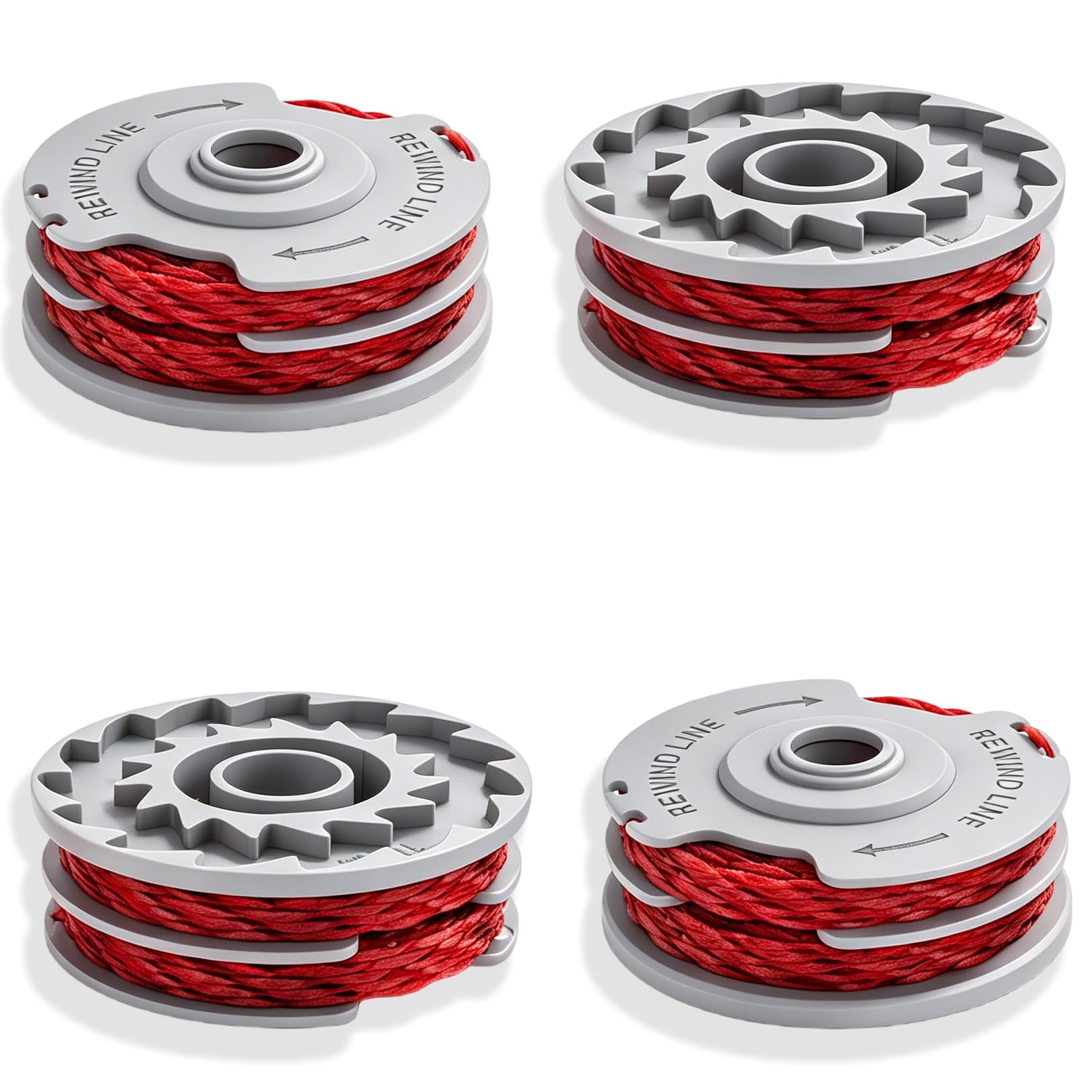 2Pcs Strimmer Spool Line, Double Autofeed Spool Wire Compatible with Flymo Contour XT Power Revolution Mini Trim Grass Trimmer, Upgrade 1.5mm 36ft Replacement Spool for Flymo FLY021 (2, Red)