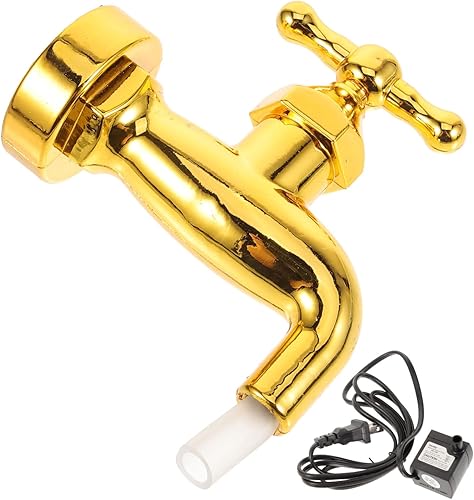 BETOOKY Grifo invisible para mesa, fuente flotante de agua invisible, regadera de metal, decoración rústica para exteriores, decoración de jardín al