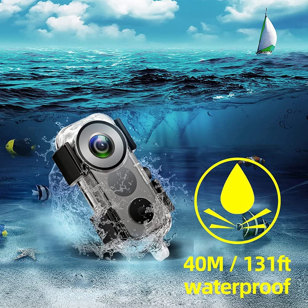 DAZLOR Wasserdichtes GehäUse für ONE X2, Unterwasser TauchschutzhüLle 40M (131Ft) Aciton KamerazubehöR