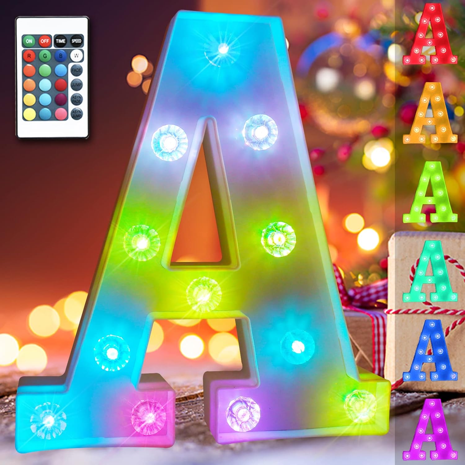 Colorful LED Letter Lights Signs, Color Changing Light Up