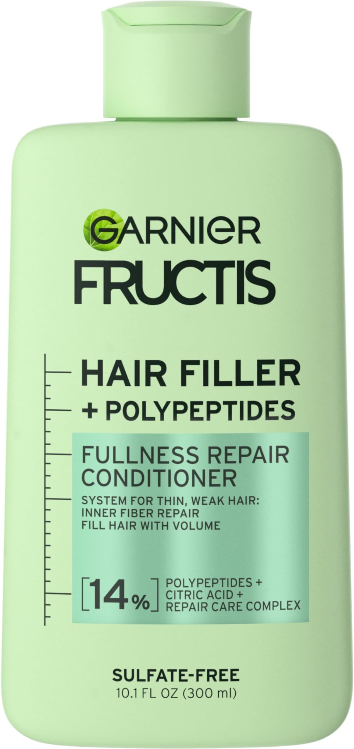 Fructis Hair Filler Fullness Repair Conditioner, Volumizing Conditioner with Polypeptides and Hair Repair Complex for Thin, Weak Split Ends, 10.1 Fl Oz