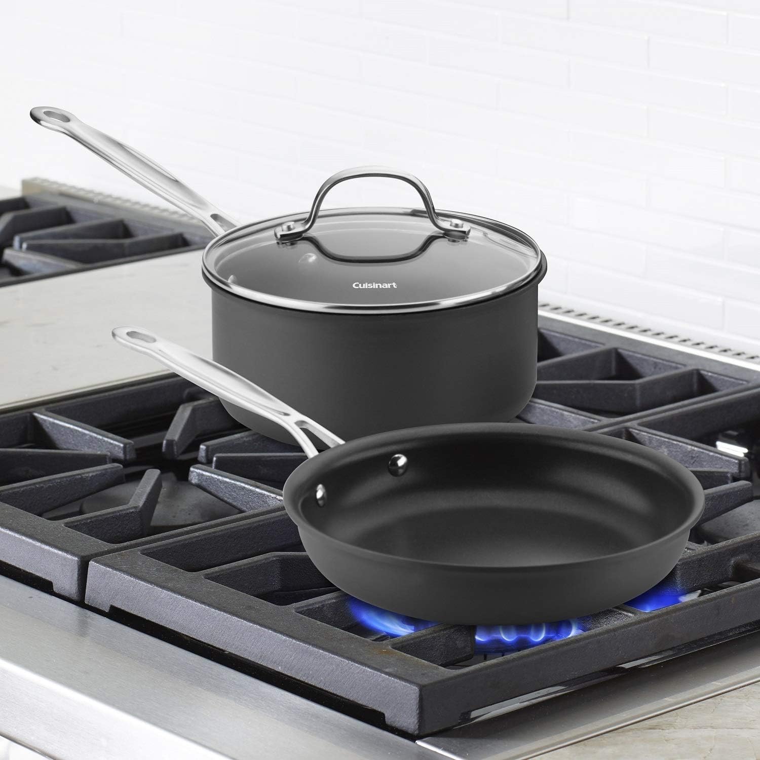Cuisinart Chef's Classic Nonstick Hard-Anodized 11-Piece Cookware Set,Black: Home & Kitchen