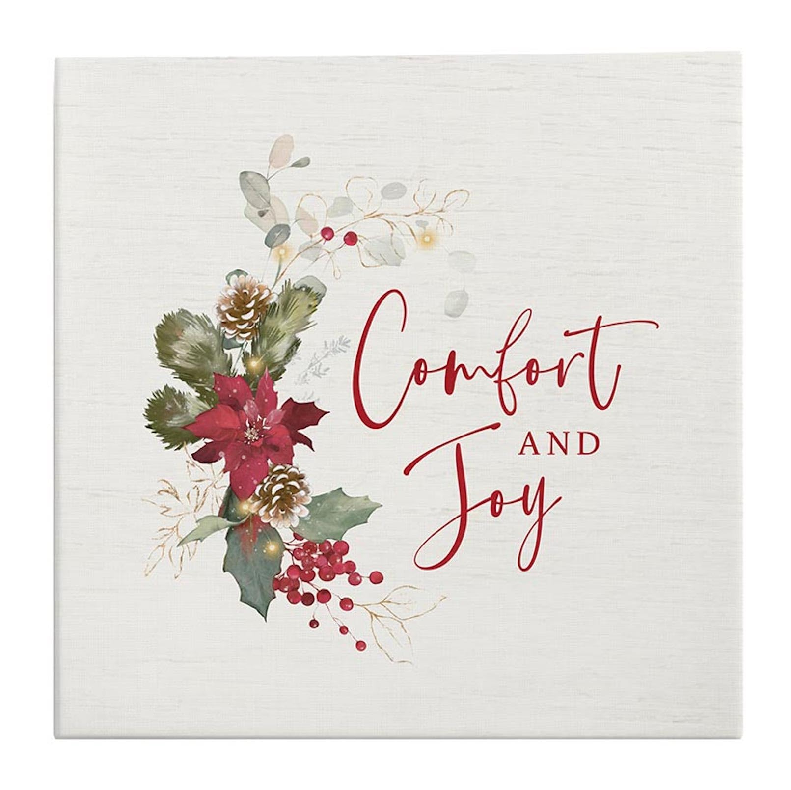 P. Graham Dunn Christmas Holiday Design Word Block, 5" x 5", Message Reads "Comfort and Joy"