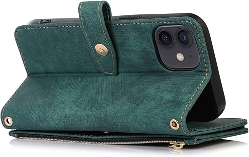 Miniatura 9 de ZCDAYE Funda tipo cartera para iPhone 11, iPhone 11 (6.1 pulgadas), funda de teléfono tipo cartera con cremallera prémium (con pulsera), funda de
