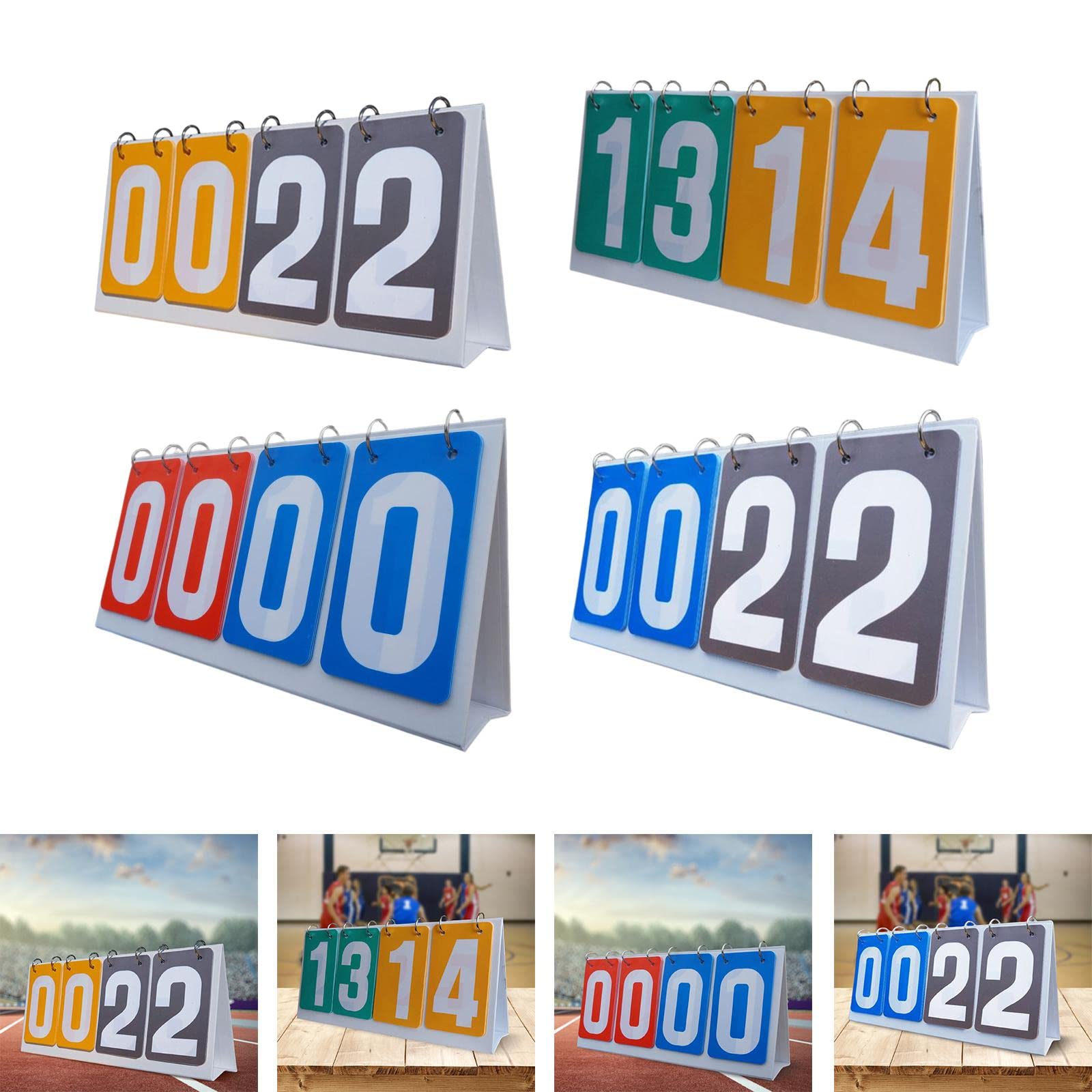 Segnapunti Flip Score Segnapunti Tabellone segnapunti Tabellone segnapunti da Tavolo for Pallina da Tennis Basket Calcio Badminton Sport Tabellone Segnapunti(Yellow Gray)
