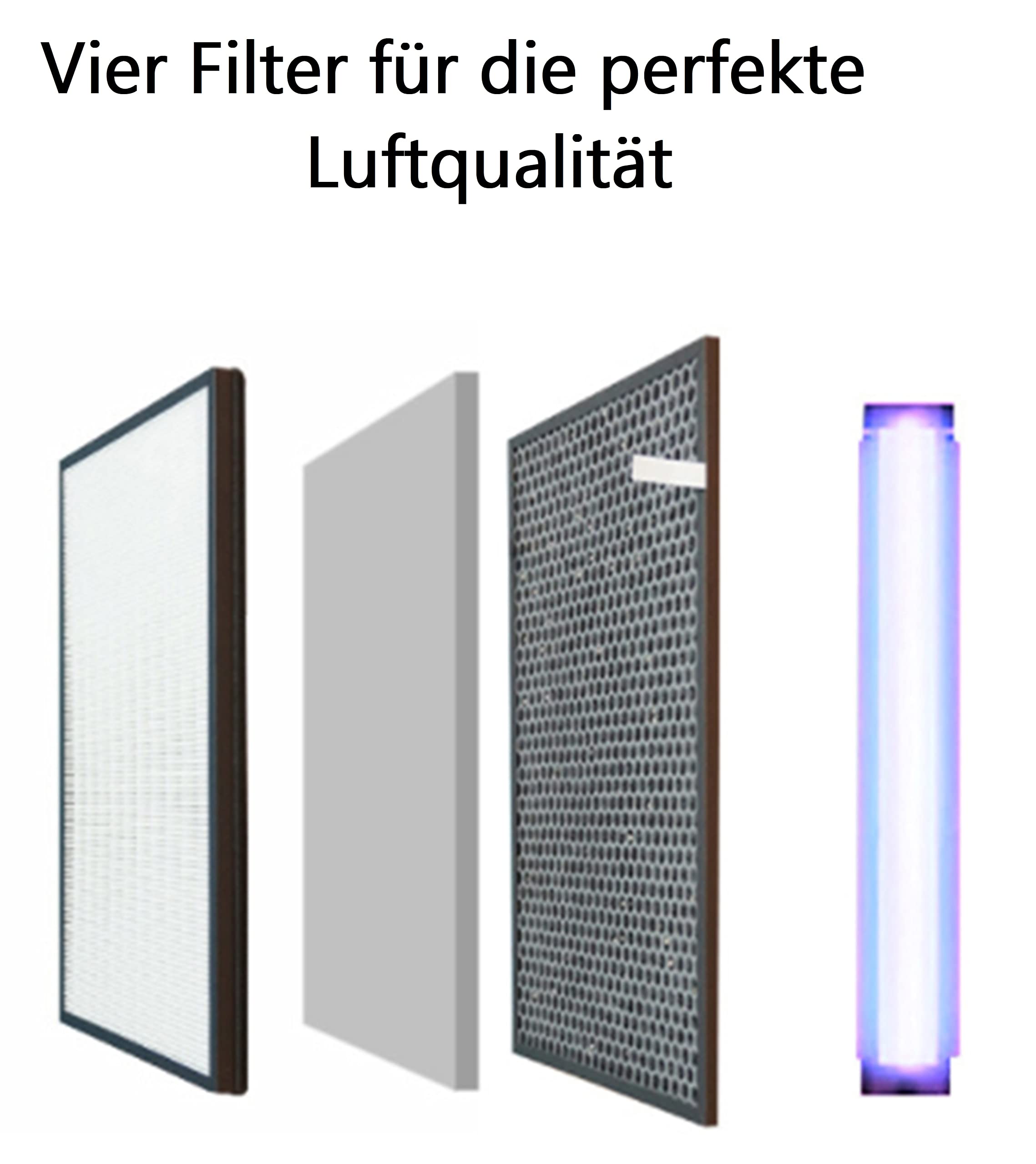 Eurosklep FS32 oczyszczacz powietrza do 60 m², filtr HEPA z filtrem z węglem aktywnym, ochrona przed promieniowaniem UV, ochrona przed alergenami, ochrona przed promieniowaniem UV, ochrona przed alergenami, 24 miesiące gwarancji