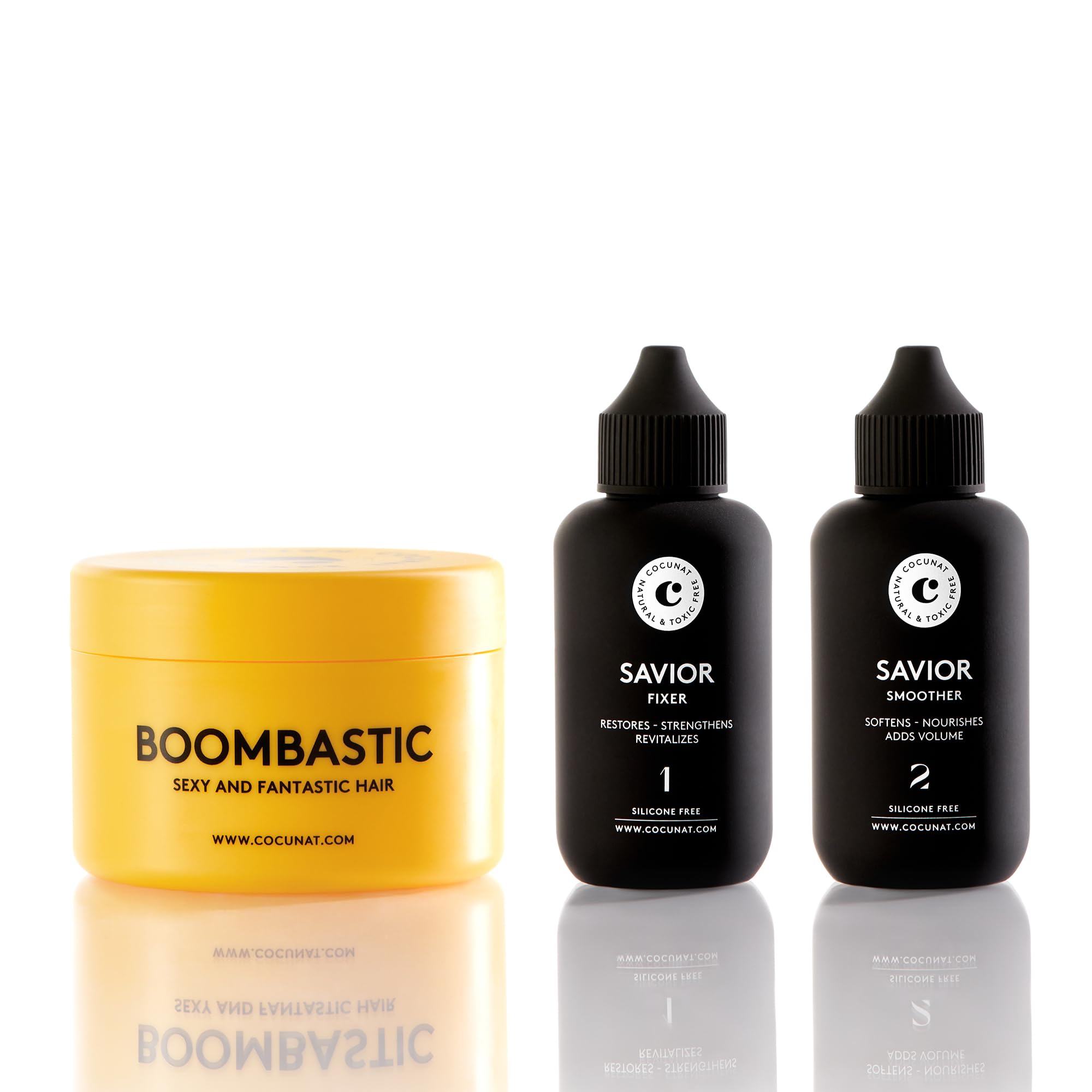 COCUNAT, Boombastic + Savior, Reconstructive and Repairing Hair Treatment, for Damaged Brittle or Colour-Treated Hair