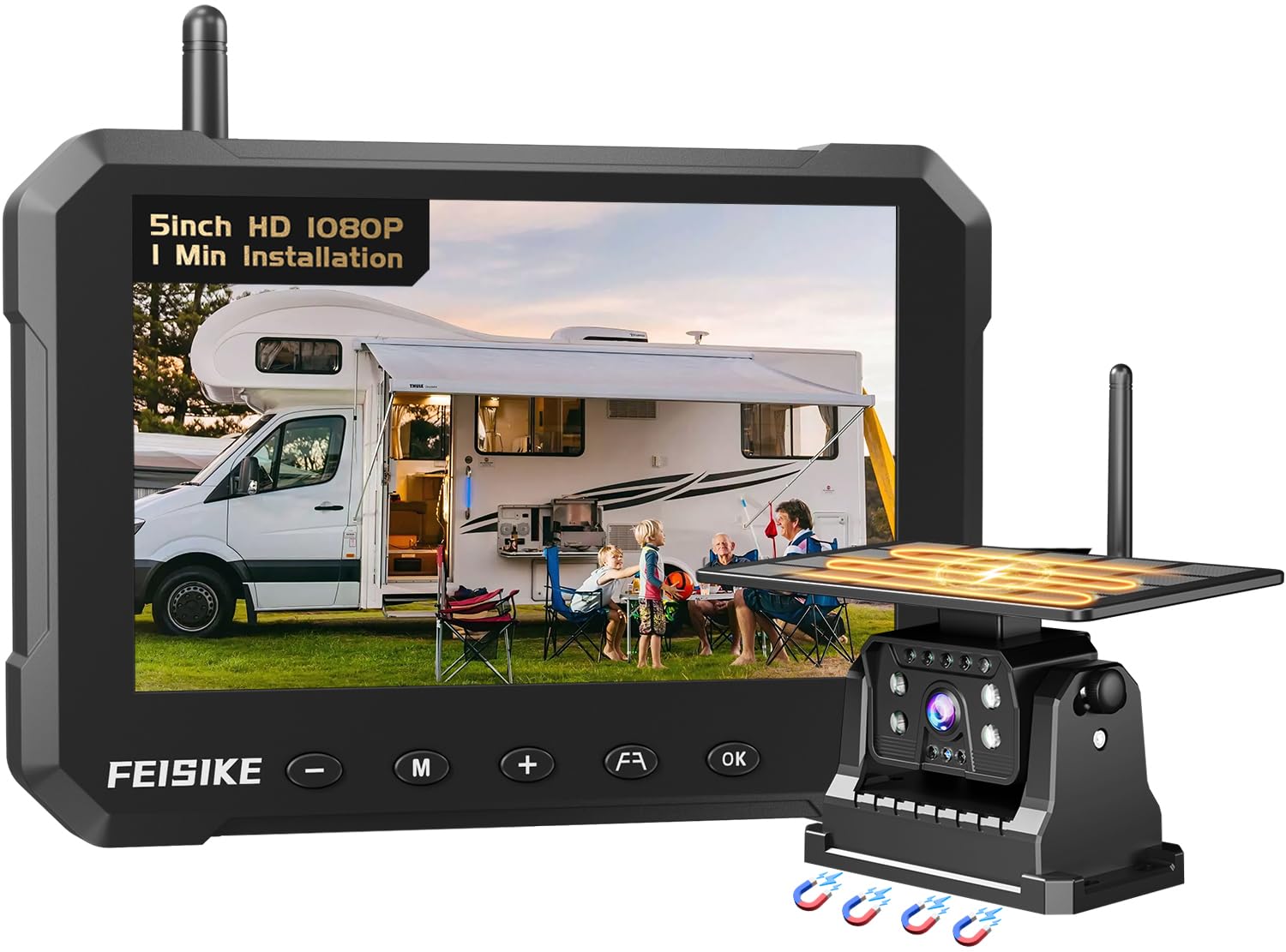 FEISIKE Magnetic Solar Wireless Backup Camera