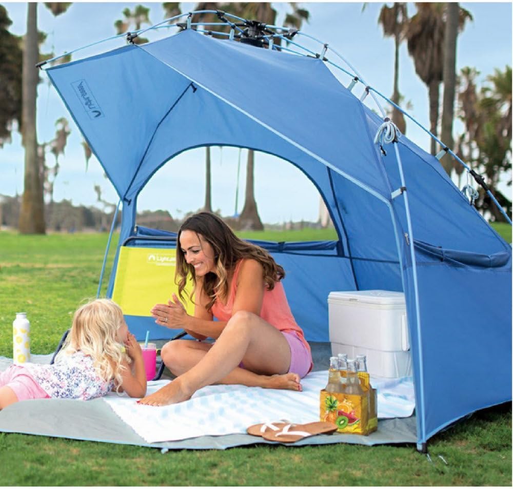 Quickshelter Portable Instant Beach Sun Shade with Porch and Pockets for Families and Children Lightspeed Tent Picnics Holiday