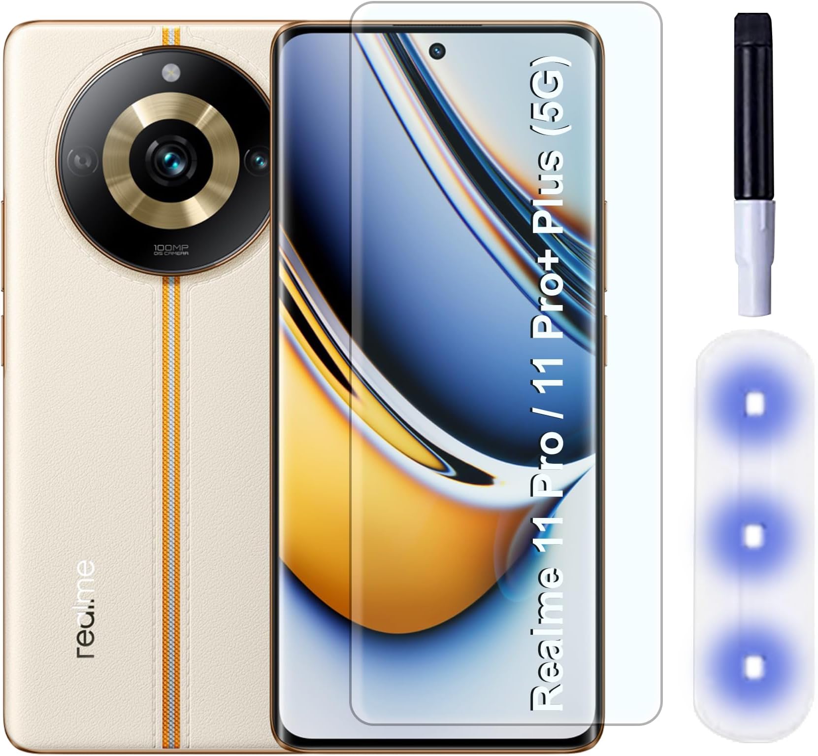 CEDO Realme 11 Pro/Realme 11 Pro+ Plus (5G) UV Tempered Glass | Screen Protector Full HD Quality UV Tempered Glass Edge to Edge Screen Coverage with Easy Installation Kit (Transparent)