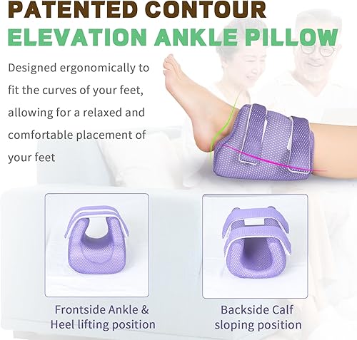 Miniatura 10 de Protector de talón cojín para úlceras por presión, protección del talón, almohada de cuña para pacientes postrados en cama, protectores de talón