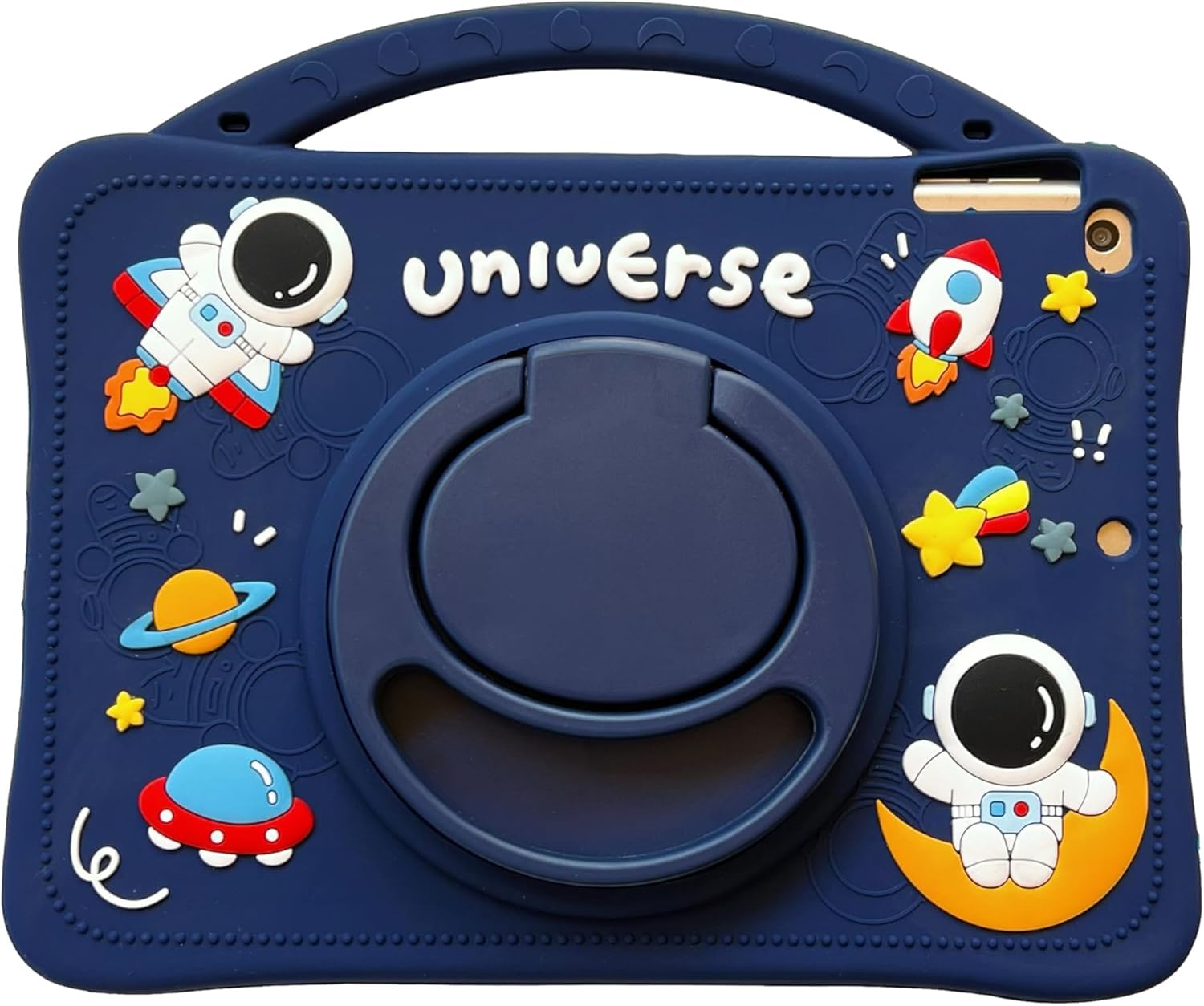 Tablet Case for iPad Mini 7 2024/iPad Mini 6 Generation 2021 Cover 8.3 inch,for Kids Case with 360° Swivel StandHandle Grip,Shoulder Strap,Shockproof Silicone 3D Cute Cover (Blue)