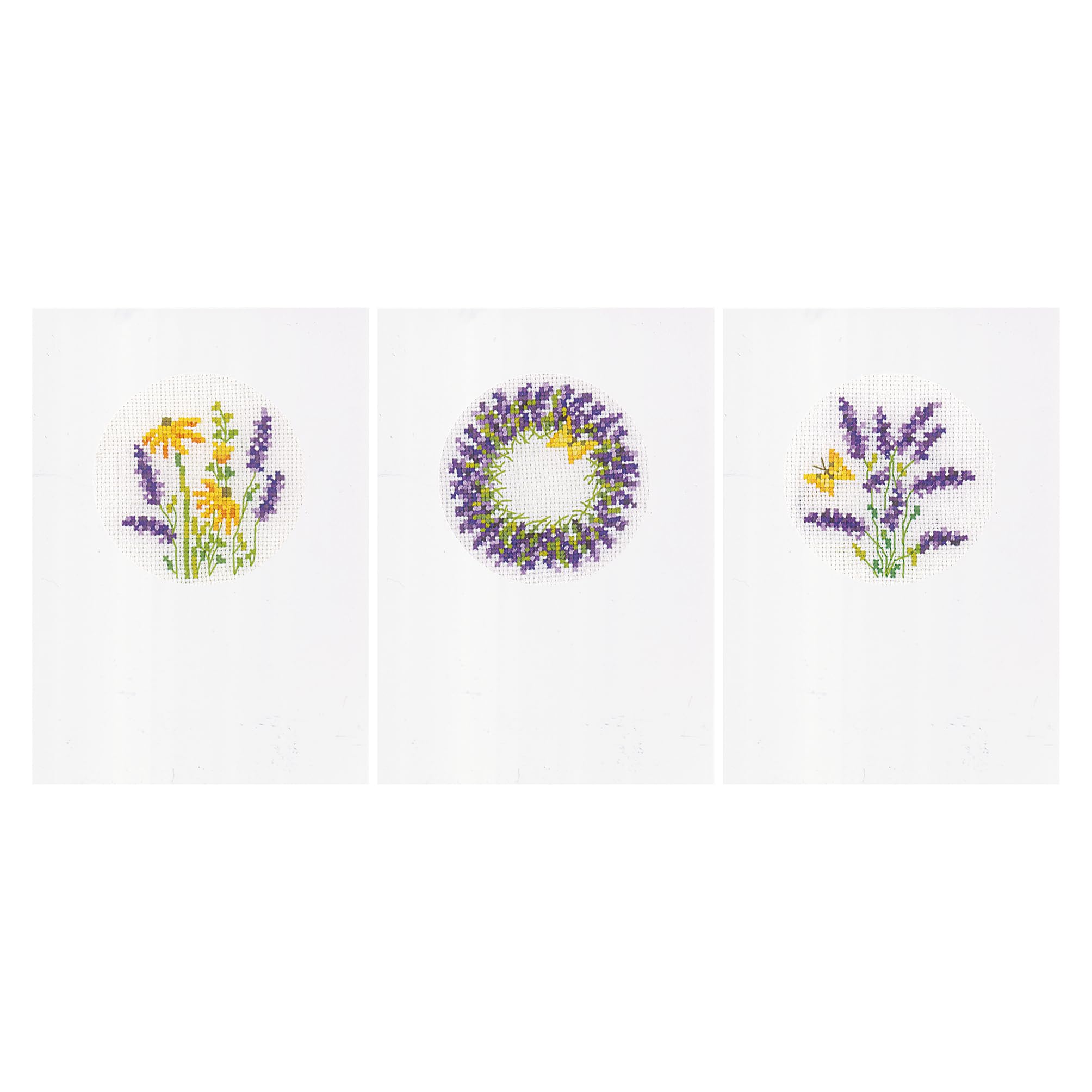 Kit Point de Croix Compté Broderie Lavande pour Carte Voeux et DIY