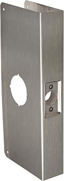 Don-Jo 12-CW 22 Gauge Stainless Steel Classic Wrap-Around Plate, Satin Stainless Steel Finish, 4-1/4" Width x 12" Height, for Cylinder Door Lock with 2-1/8" Hole