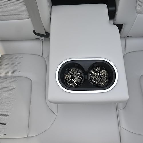 Miniatura 5 de Posavasos absorbentes para automóvil, paquete de 2 unidades, para portavasos de cerámica, piedra de cerámica de 2.56 pulgadas y base de corcho