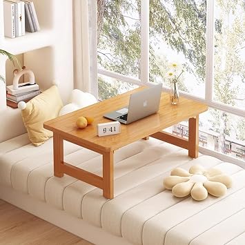 Japanese Floor Table Foldable Coffee Table - Small Spaces Bamboo Low Japanese Tea Table,Country Style Japanese Floor Table for Tatami/Tea Room/Dining Room