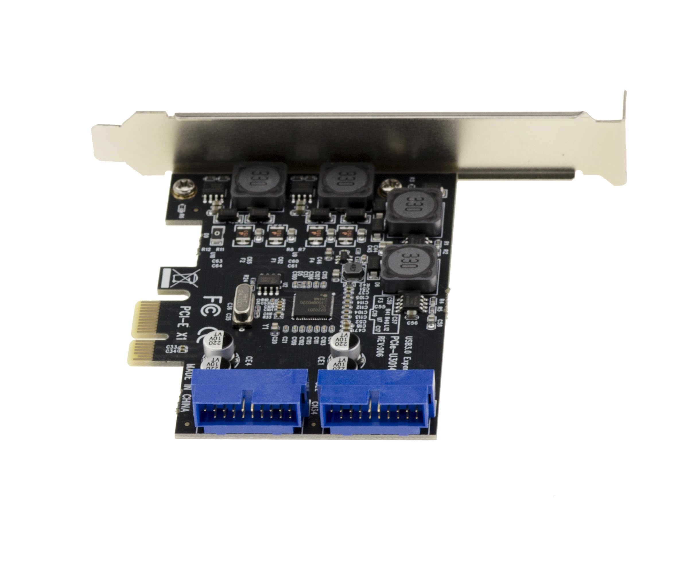 KALEA-INFORMATIQUE Carte PCIe USB 3.0 2 Ports internes NEC | Carte PCIe USB 3.0 interne double connecteur 19 broches NEC
