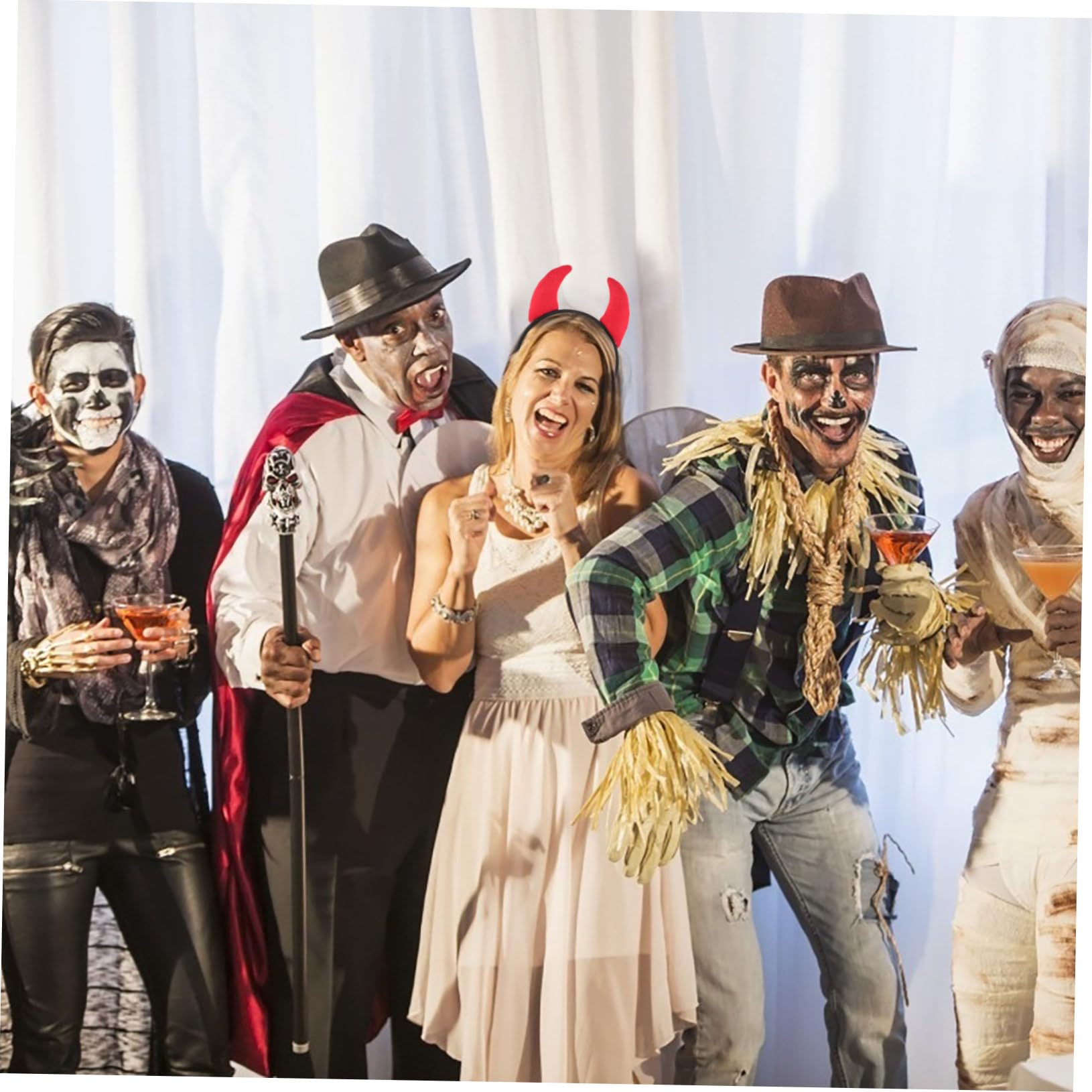 Homoyoyo 4 Pezzi Cerchietto con Diavolo per Halloween Accessorio Festivo per Costumi e per Feste Natale e Foto Divertenti