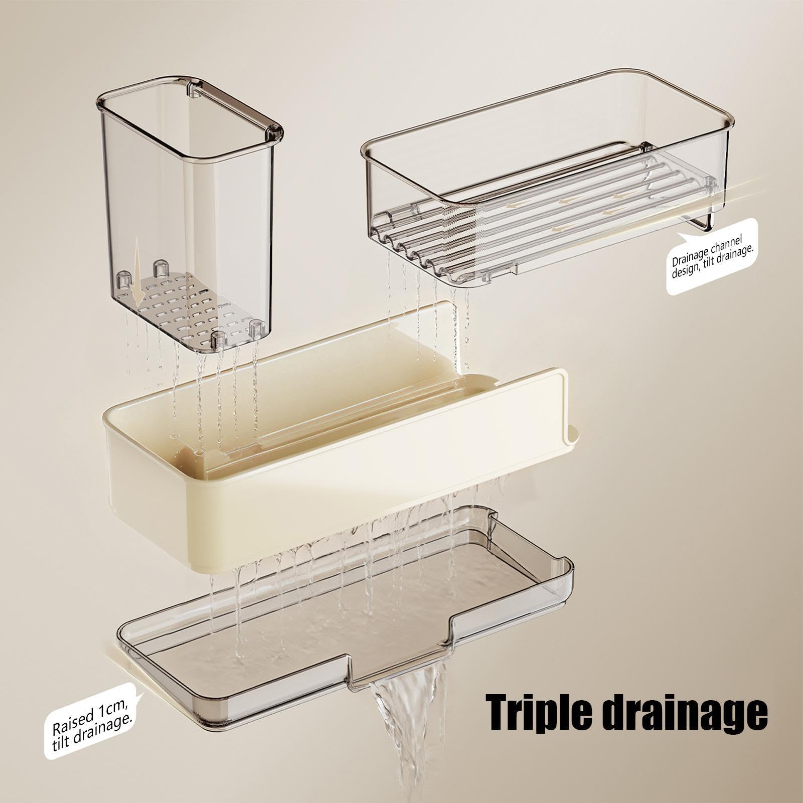 Organizer für Küchenspüle, ausziehbar, 25-38 cm, mit Tablett