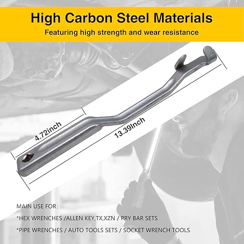 Miniatura 3 de Itlovei Barra extensora de llave dinamométrica  Herramienta amplificador de par universal de 15 pulgadas con orificio de transmisión de 12 pulgada,