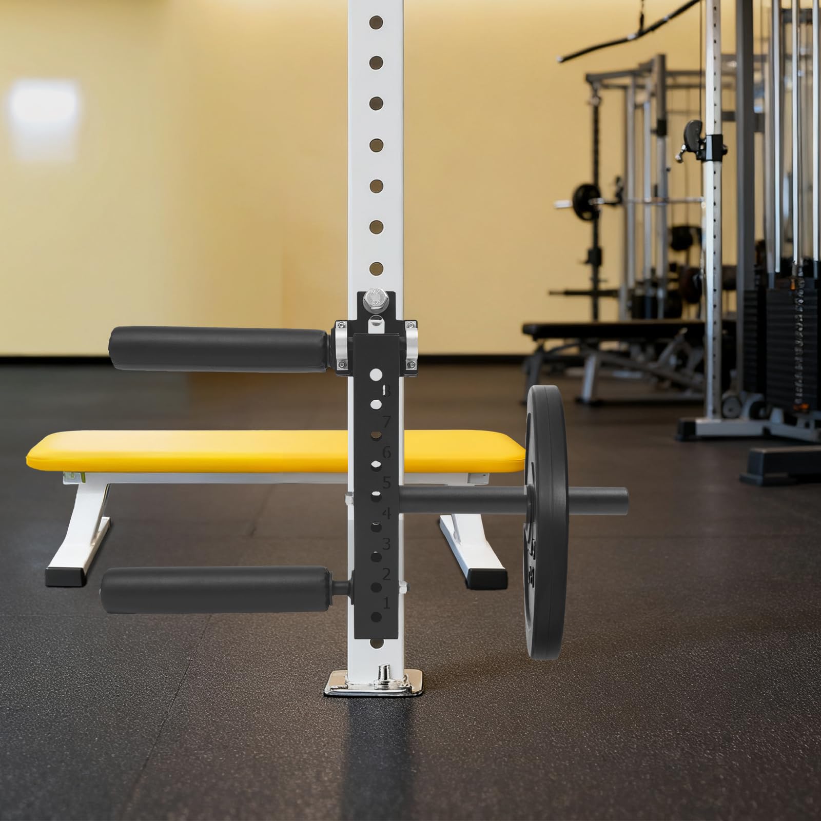 Giętarka do nóg i nóg 120 kg, 8-stopniowa regulacja, trenażer nóg do stacji kulturystycznej, kompatybilny z stojakami 50 x 50 mm i 75 x 75 mm, przyrząd do treningu nóg do domowej siłowni i studia