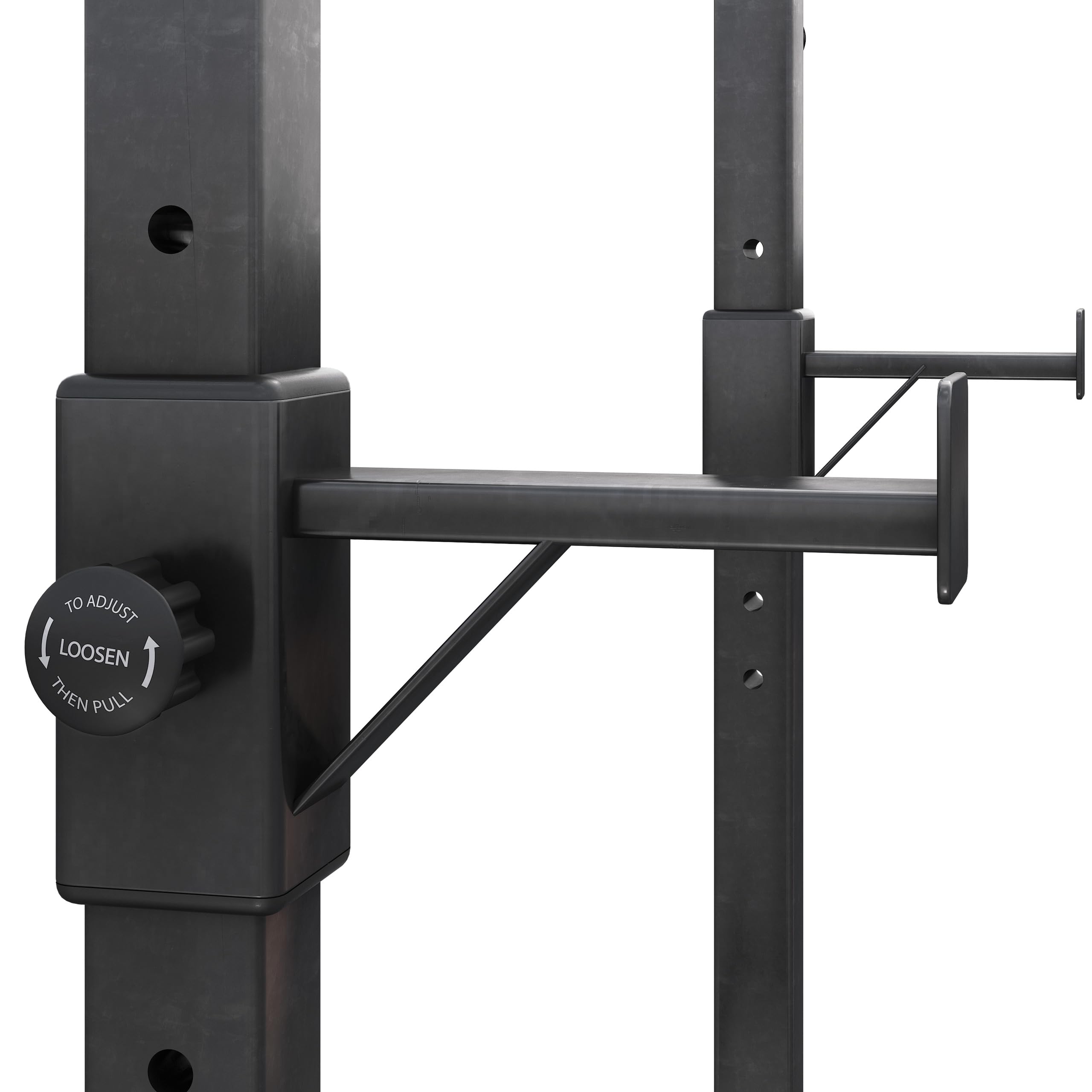 GORILLA SPORTS® Squat Rack – Verstellbar, 52 x 53 x 105–172 cm, Max. Belastbarkeit 500 kg, Schwarz – Langhantelständer, Langhantelablage, Power Rack, Stabiles Gestell, Hantelbank-Stütze, Halterungen