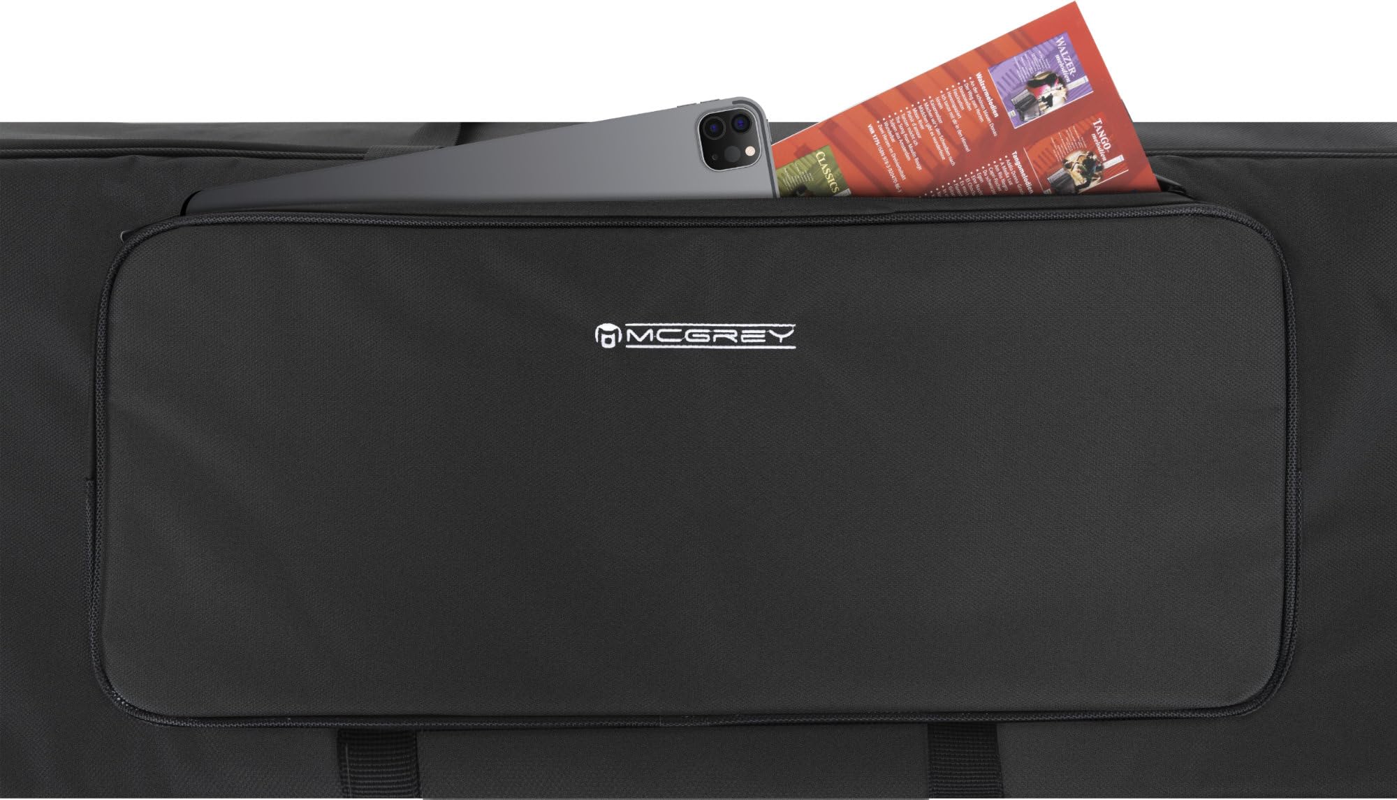 McGrey KBT-3223-88 Chariot de transport à roulettes pour clavier et piano avec 88 touches, léger, confortable et robuste, rembourrage intérieur épais, sac à dos rembourré, imperméable, noir