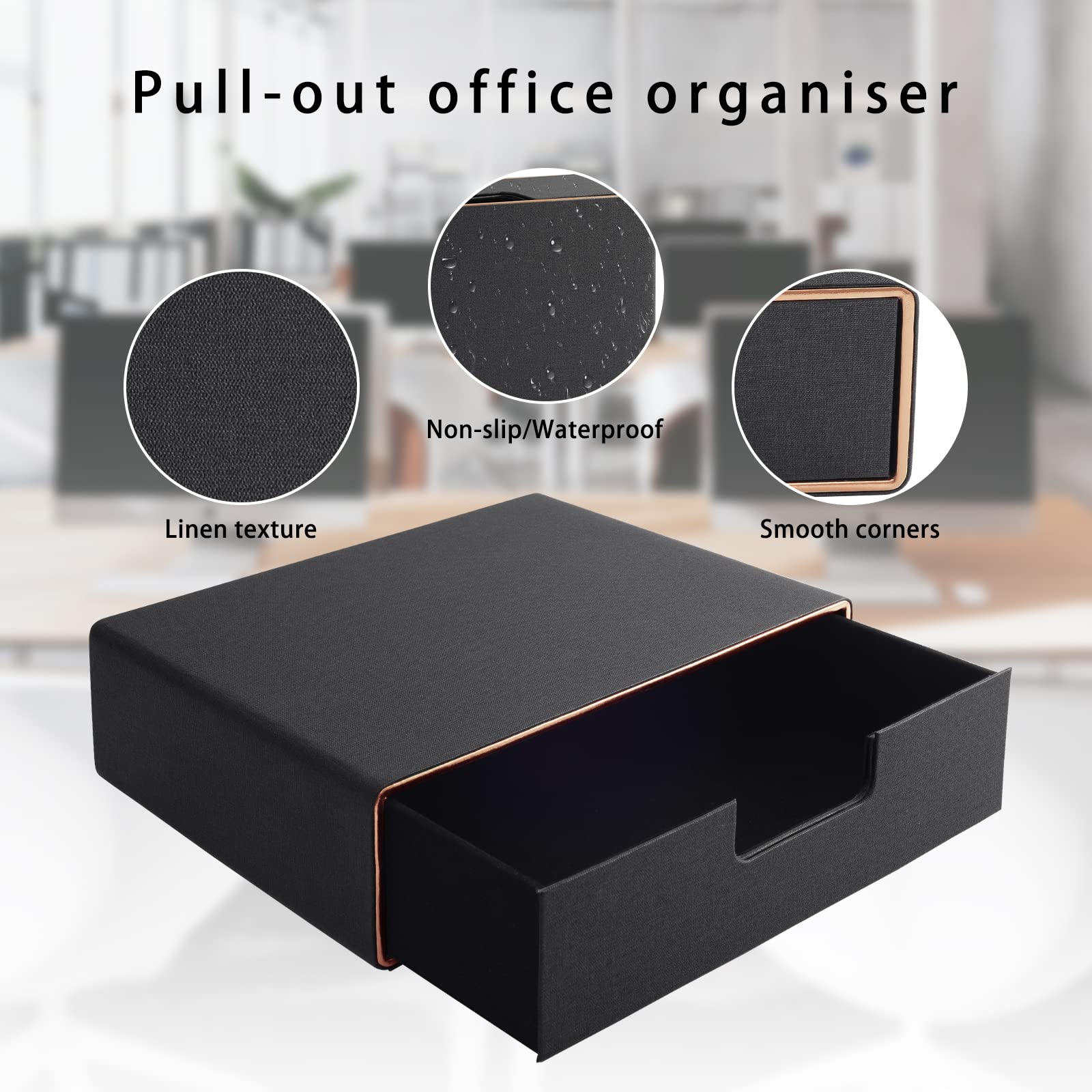 Moda Multicolor Collocation Organizer da scrivania in pelle File Cabinet forniture per ufficio esecutivo Archiviazione desktop A4 Documento a contratto Scatola portaoggetti impilabile (nero)