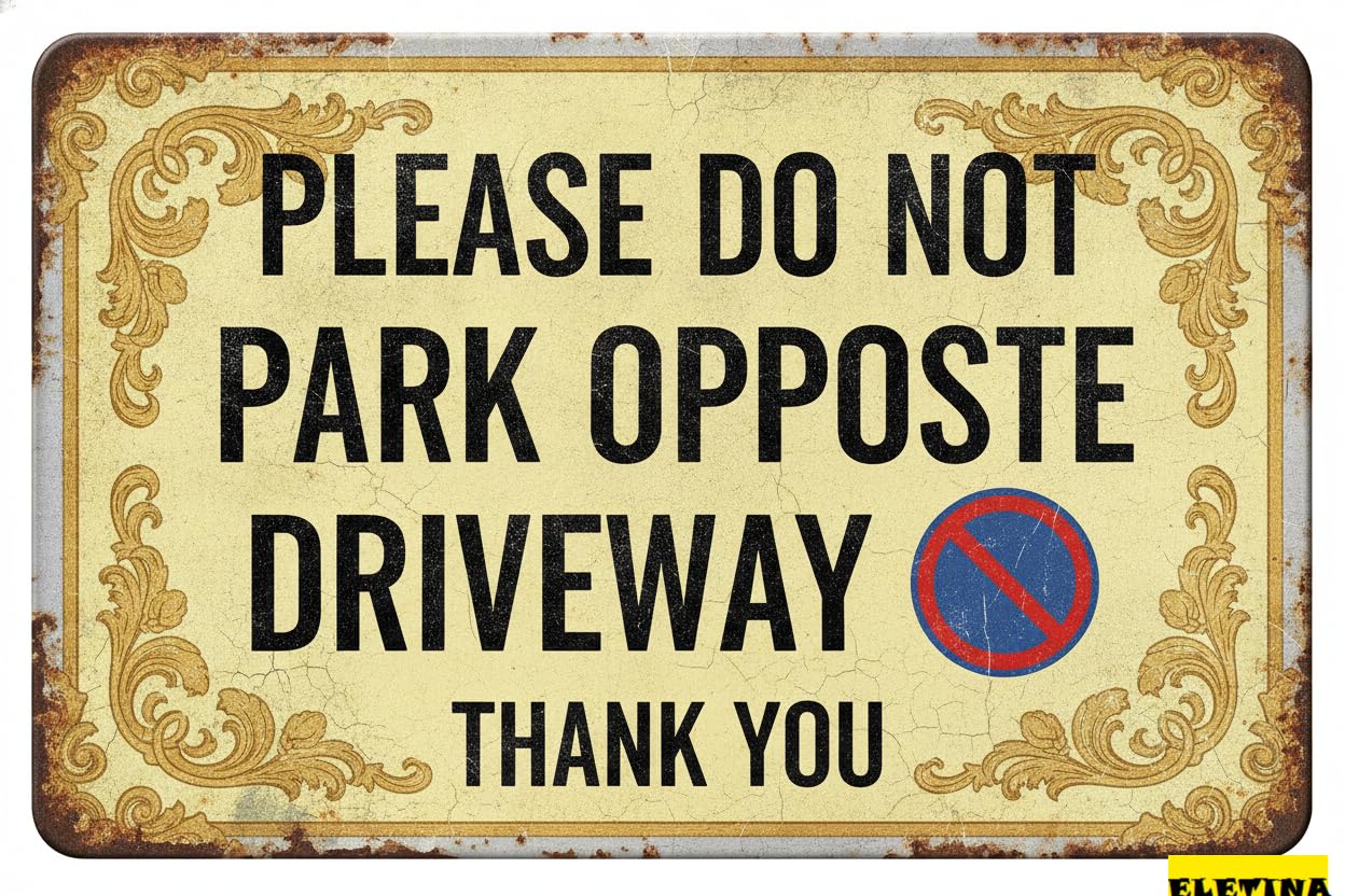 Personalized Sign for Man Cave Metal Please Do Not Park Opposite Driveway Aluminum/outdoor Warning /8x12 Inches New Wall Decoration Private Property Decorative