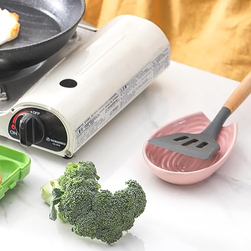 Miniatura 7 de Soporte para cuchara para encimera de cocina, soporte de cuchara de cocina de cerámica para estufa, soporte de utensilios de porcelana para