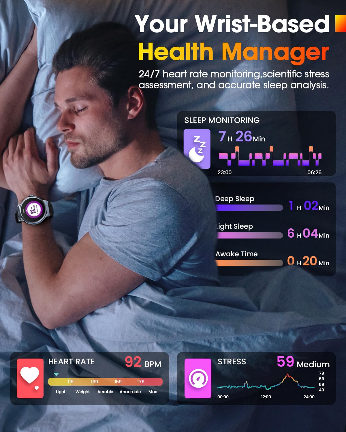 Reloj Inteligente Hombre Militar con 1000mAh, 1.92" HD Smartwatch con Llamadas, 120+ Modos Deportivos, 5ATM Impermeable, Pulsómetro, Sueño, Podómetro, Peso, Pulsera Actividad Android iOS Plata