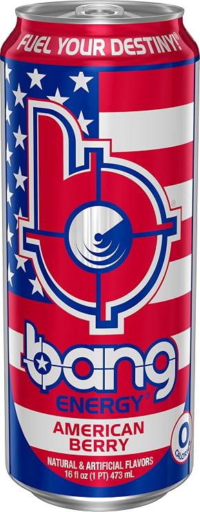 Bang Energy American Berry, Sugar-Free Energy Drink, 16-Ounce (Pack of 12)