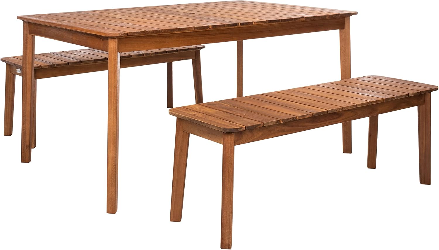 SAFAVIEH Outdoor Collection Europa Natural Acacia Wood 3-Piece Patio Dining Set