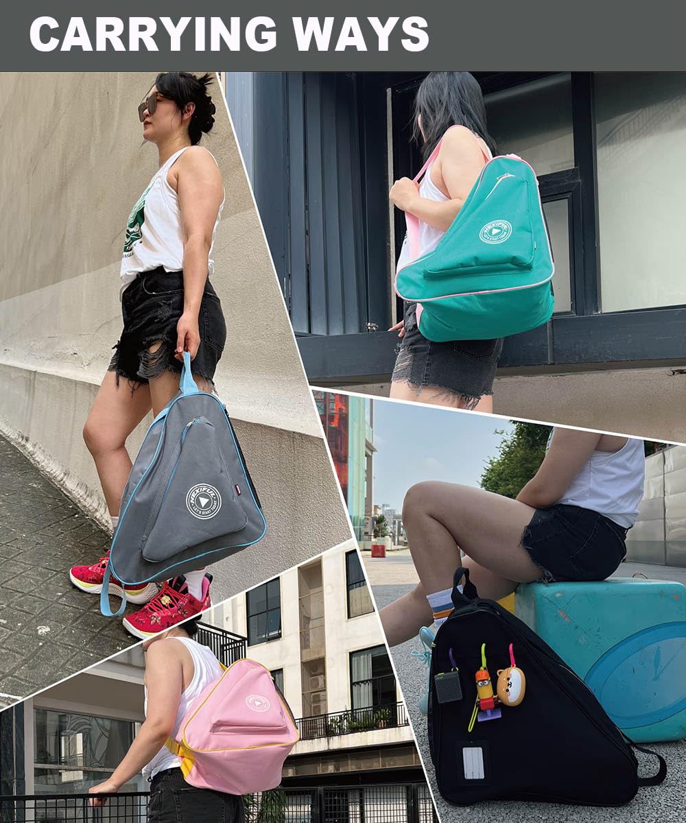HEXIFUL Skate Bag for Ice, Inline, Roller & Quad Skates - Kids & Adults