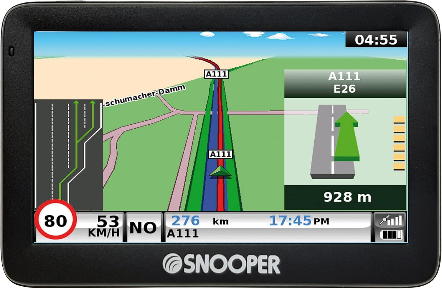 Snooper Ventura S5100 Plus screen showing current speed and speed limit