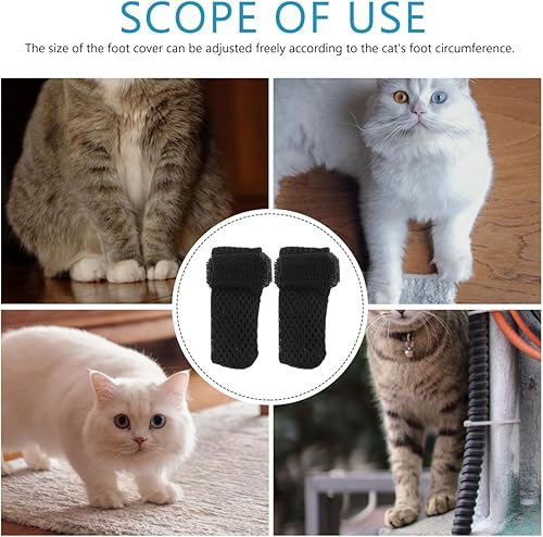 Miniatura 9 de Ipetboom Fundas de garra de gato, 4 calcetines antideslizantes para perros, protectores de patas de gato, para gatos, antiarañazos, calcetines