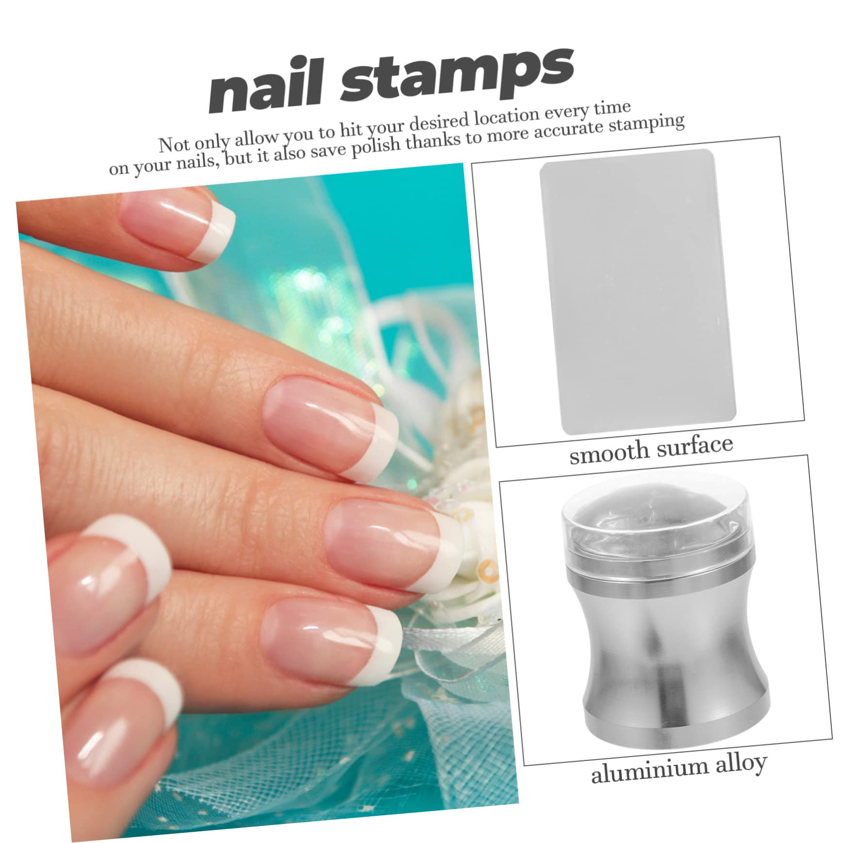 WOONEKY 5 Set Di Stampini Per Nail Art Kit Per Manicure Con Punta Francese Set Di Stencil Per Unghie Per La Progettazione