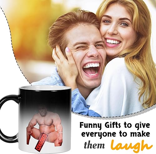Miniatura 7 de Regalos divertidos para hombres, taza de café de madera de Barry, mensaje aparece mientras se calienta, regalos de elefante blanco, regalo de broma,