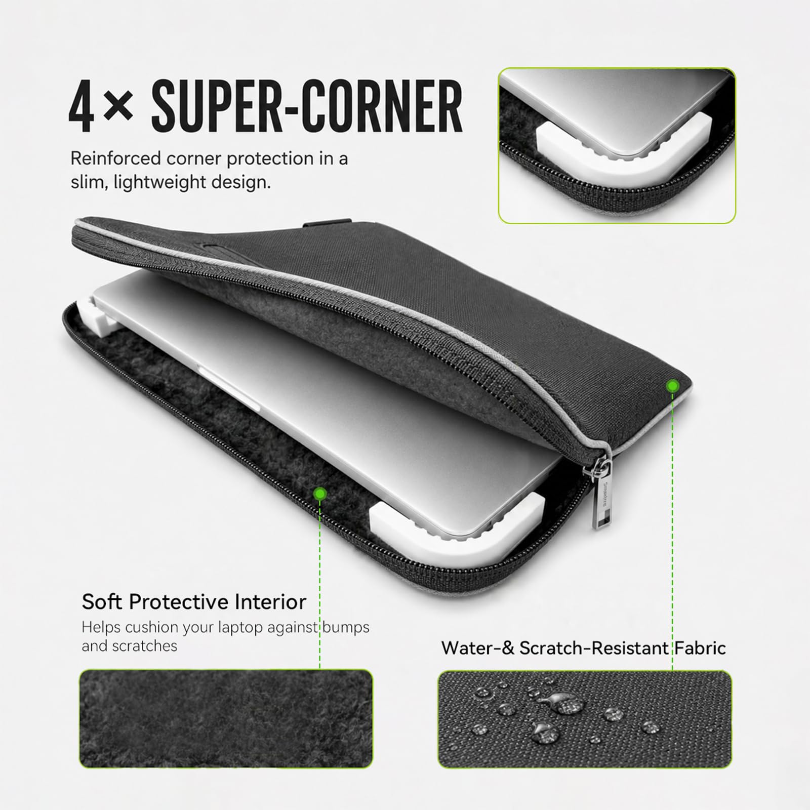 Smatree SlimPro pokrowiec na laptopa 35.6 cm HP OmniBook 5 Next Gen AI/Flip do 14-calowego HP ZBook 8 G1i/G1a, etui na laptopa z kieszenią na akcesoria szybkiego dostępu, opatentowana konstrukcja