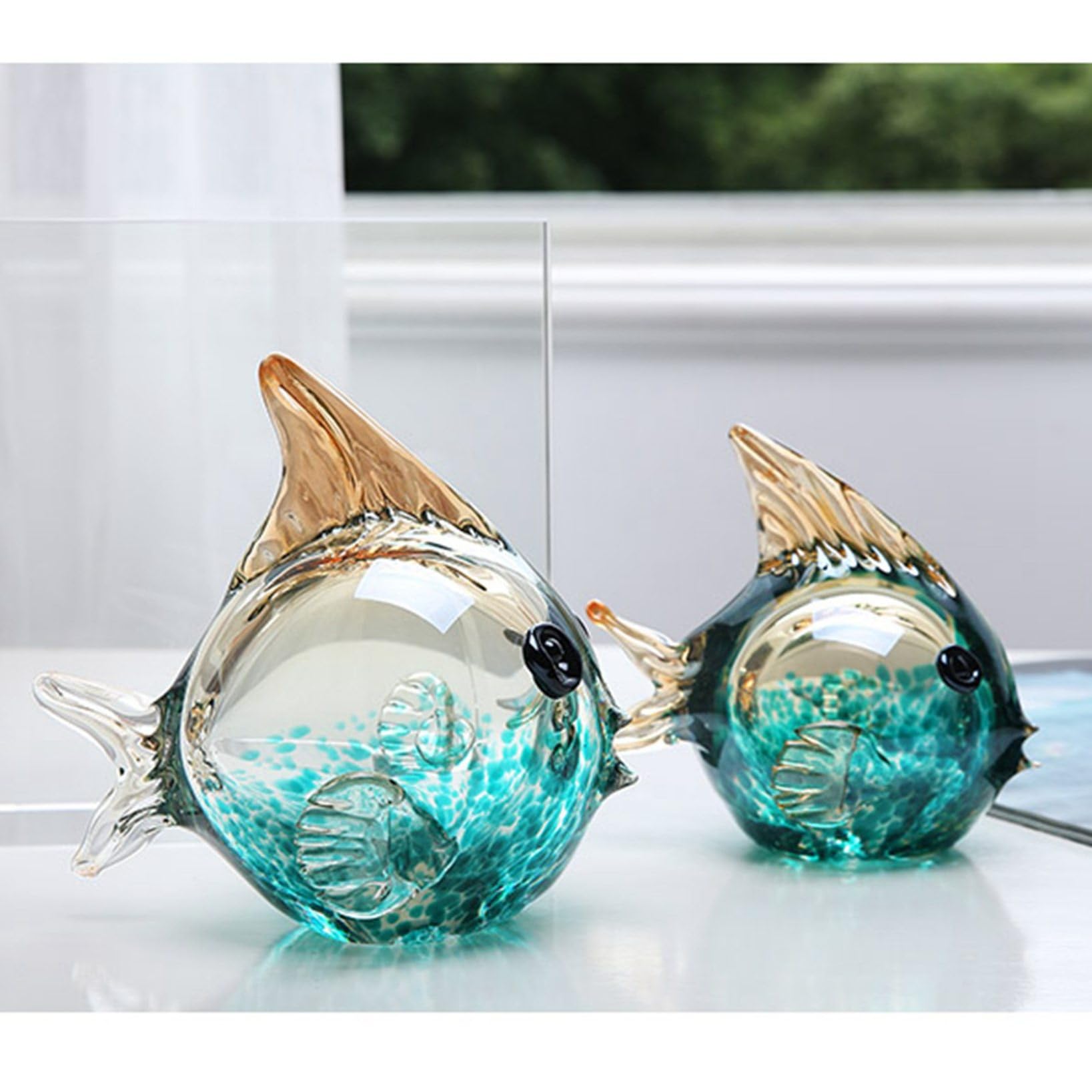 Amazon.co.jp: 魚 動物 置物 クリスタルガラスの魚 おしゃれ 北欧