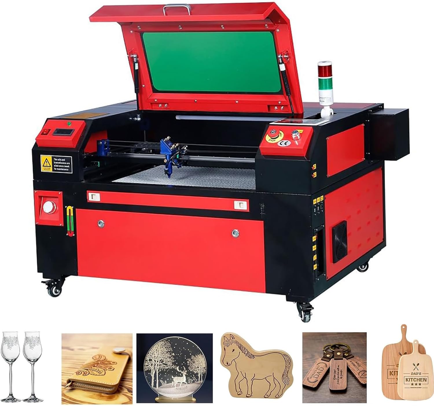 80W CO2 Laser Engraver, 20" x 28" CO2 Laser Cutter with 2 Way Pass Air Assist Digital Control Panel RDWorks/Built-in Air pump/6L Water Tank for Wood Glass Acrylic More (Upgraded 80W)
