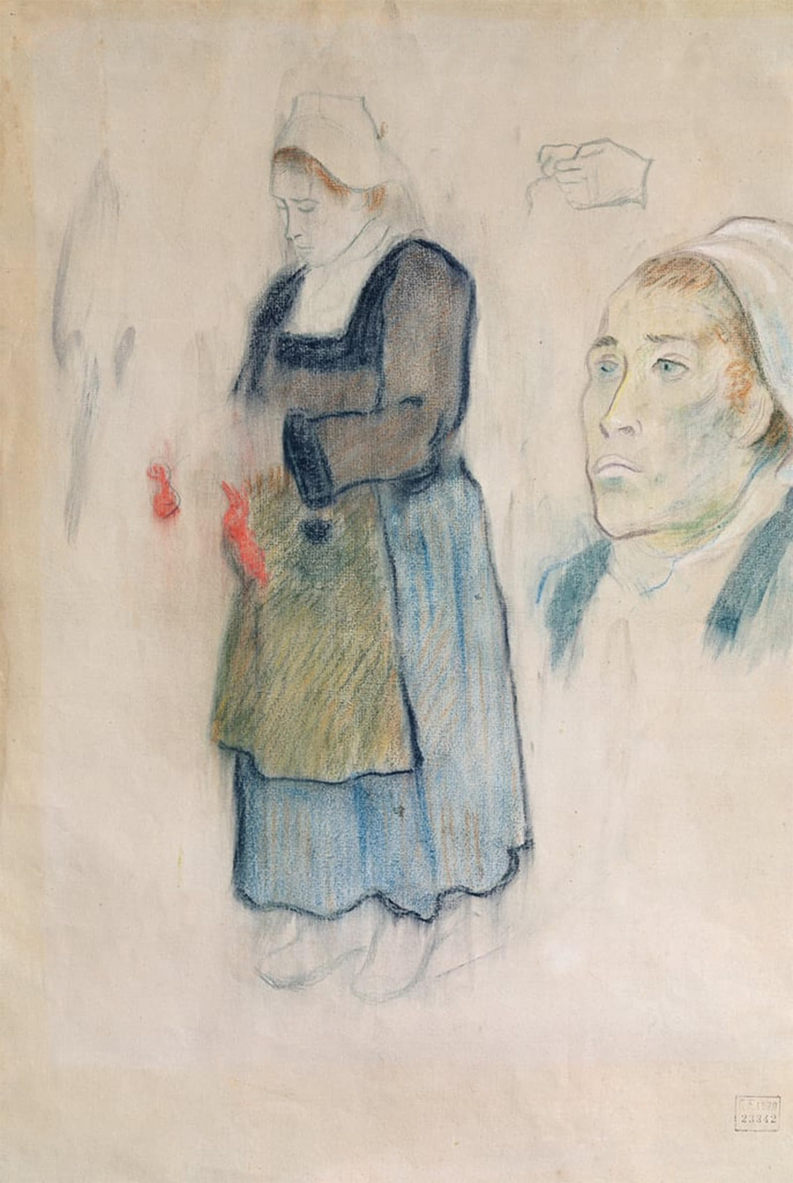 ARTXLXXBN Famous Painting Art Wall Decor Abstract Art Picture Studies of Breton Peasants by Paul Gauguin Animal Pictures for Home Decor 60x90cm