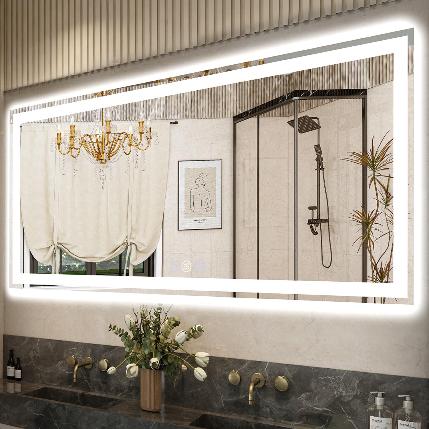 Callsky 72x32 LED Bathroom Mirror with Lights