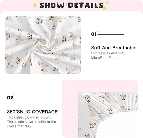 Miniatura 5 de Sábanas de cuna para niño, bulldog inglés, para cuna, colchón neutro para cuna, colchón de cuna, colchón de cuna, suave y transpirable, 52 x 28 x 9