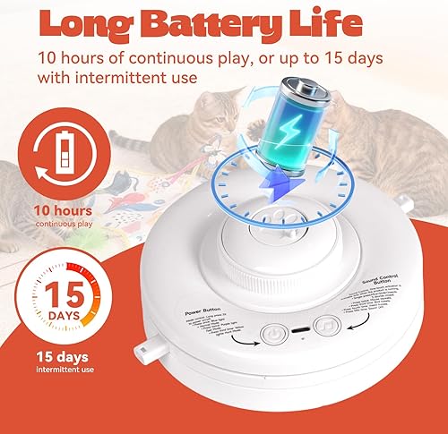 Miniatura 6 de Juguetes para gatos de interior, juguetes interactivos 4 en 1 para gatos recargables con mariposa, plumas, setaria viridis, animal real chirriante,