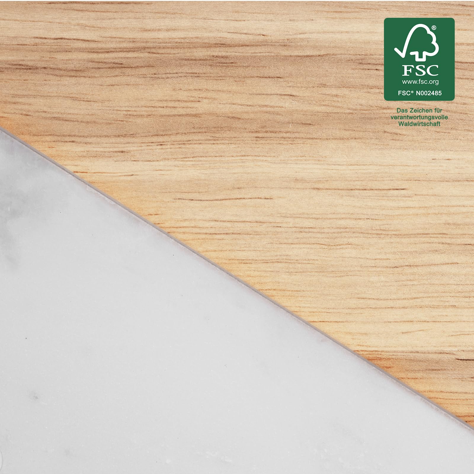 Tagliere Per Pane In Bambù Con Coltello - Zeller 39.5x23.5 Cm - Foto 5