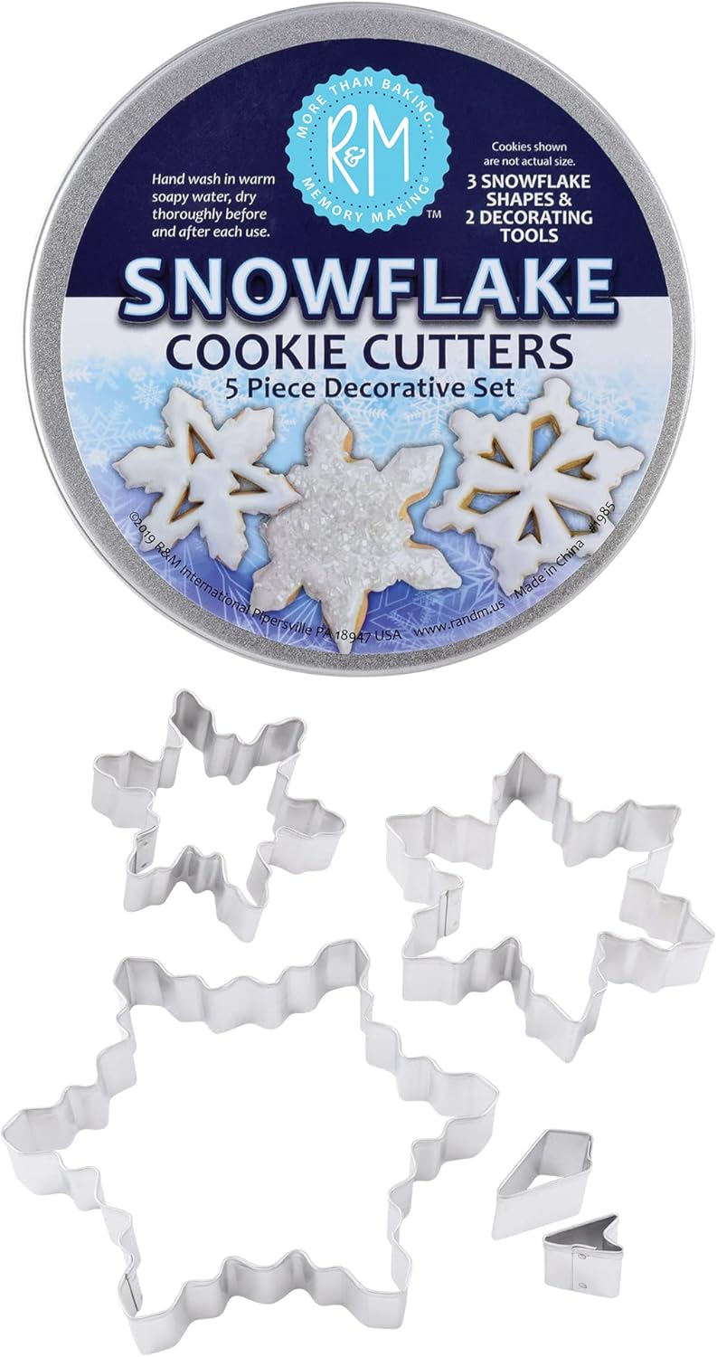 R&M International Snowflake Cookie Cutters, Assorted Designs and ...