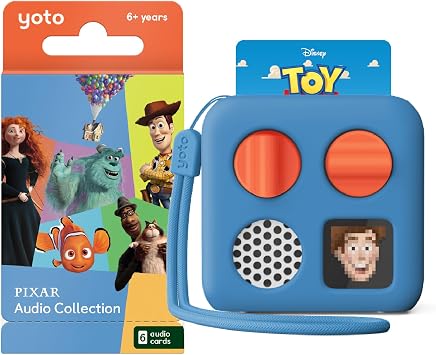 Yoto Mini 2024 Ed. Kids Audio Player + Disney Pixar Pack + Case, Ages 6+